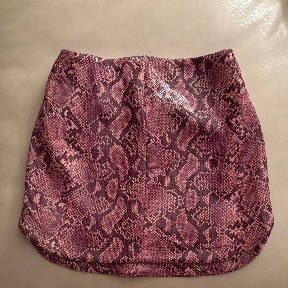 Wild Honey Snakeskin Mini Skirt in Pink and Purple